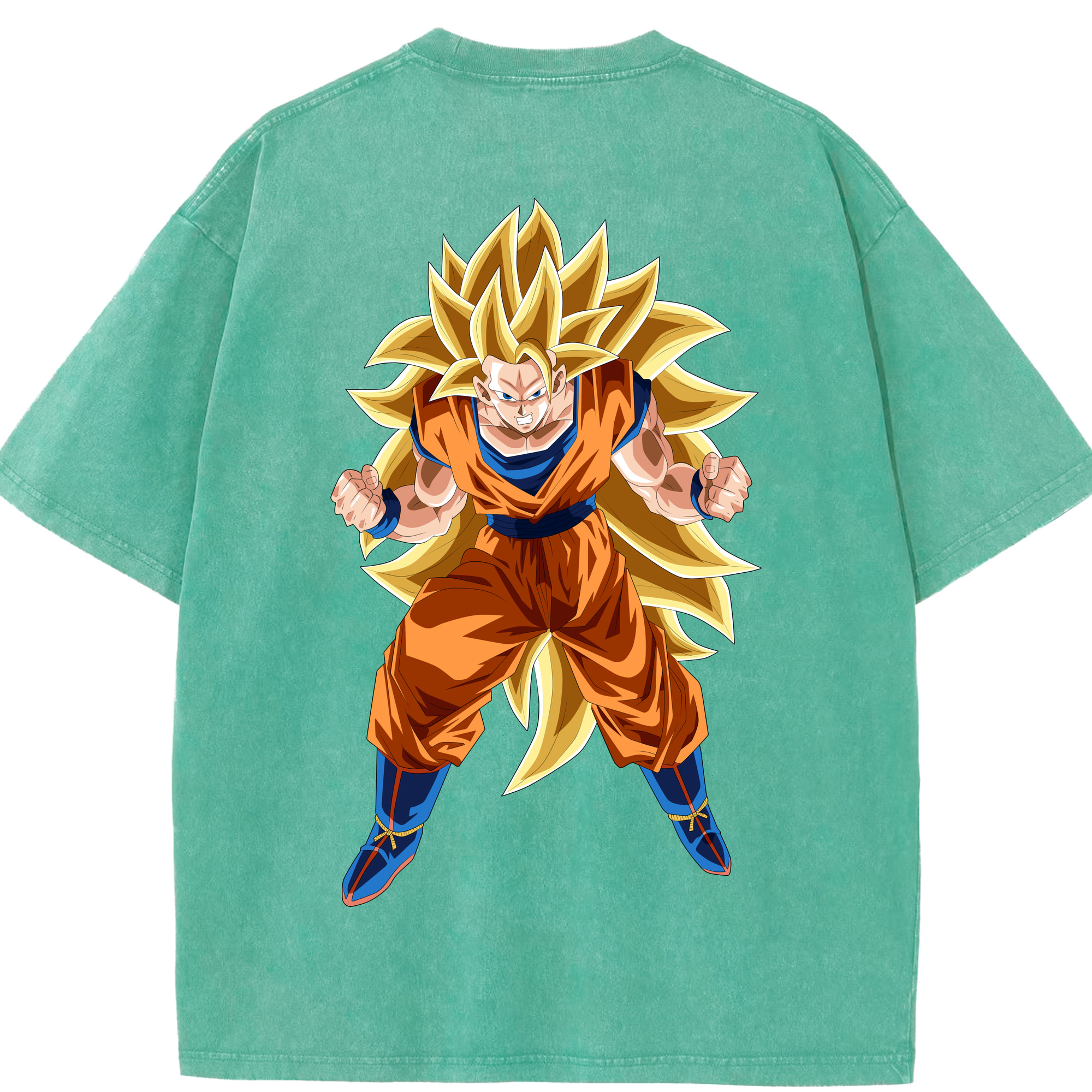 （画像用） ドラゴンボール 孫悟空（そん ごくう）Son Goku カカロット DRAGON BALL Kakarotto 綿100% ヴィンテージ風 半袖Tシャツ（背面プリント）